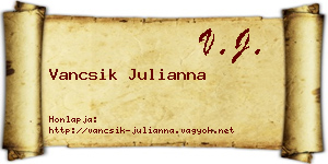 Vancsik Julianna névjegykártya